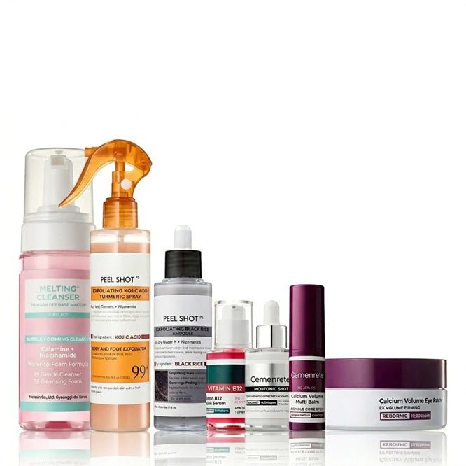 Dr. Melaxin - coffret de soins éclat pour une peau lumineuse, comprenant un nettoyant visage, des patchs pour les yeux et un spray corporel - Rosalinaboutique