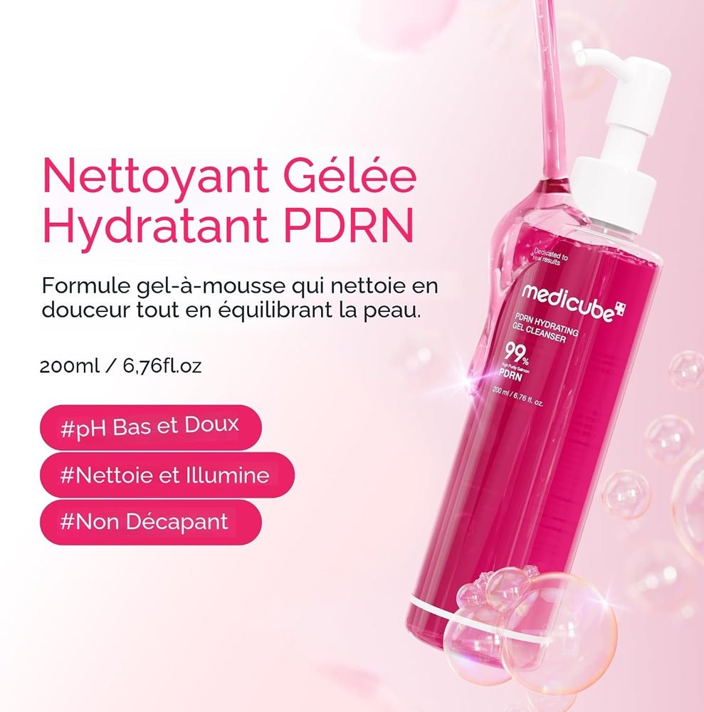 Medicube - gel nettoyant hydratant PDRN 200ml - Rosalinaboutique