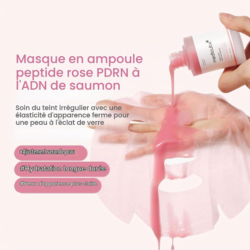 Medicube - PDRN Masque à ampoule aux peptides roses - 10 unités - Rosalinaboutique