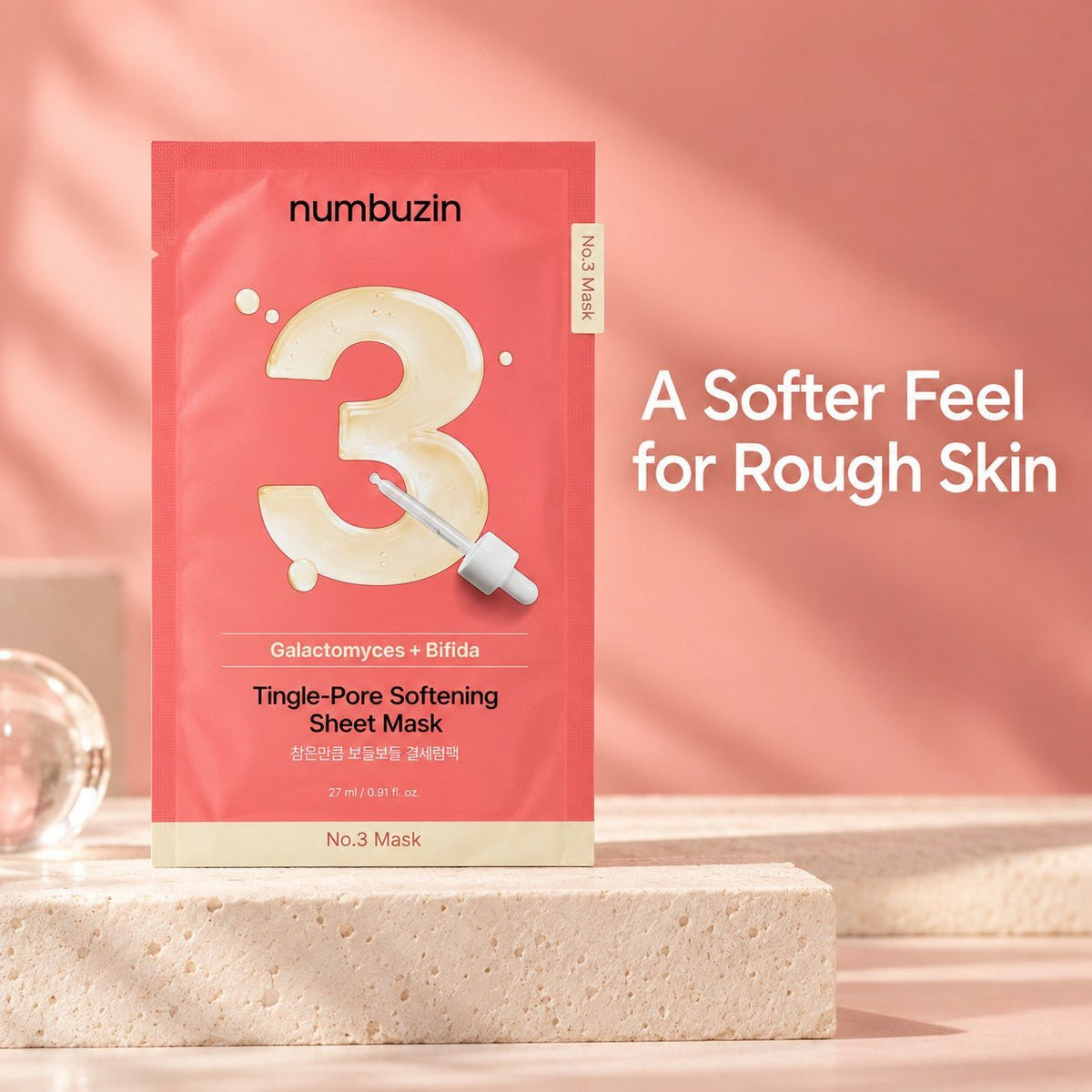 Numbuzin - No.3 masque en tissu adoucissant pores Tingle-Pore, 10 feuilles - Rosalinaboutique