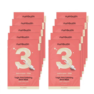 Numbuzin - No.3 Masque en tissu adoucissant pores Tingle-Pore, 10 feuilles