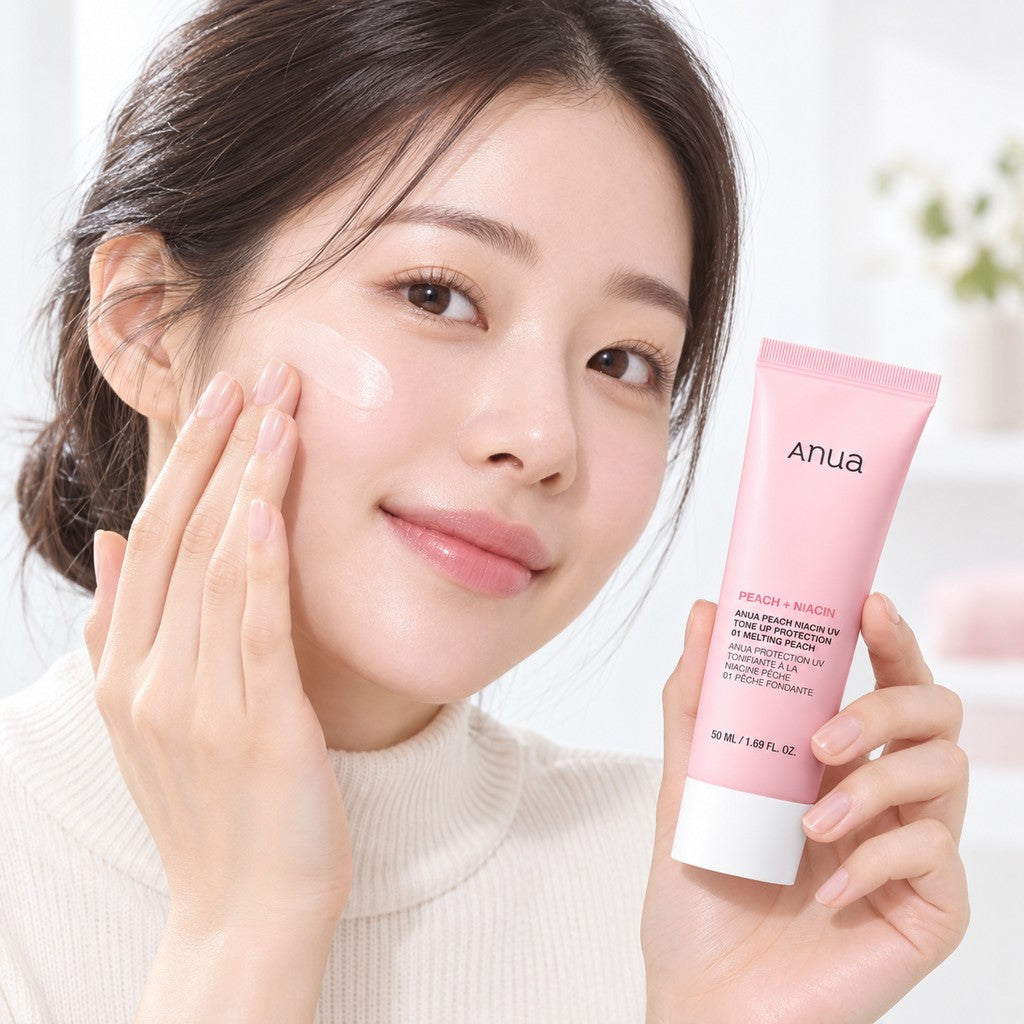 Anua - écran solaire teinté Peach Niacin UV Tone Up 01 Pêche fondante, 50ml