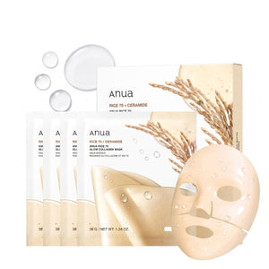 Anua - masque en tissu au riz, 4 feuilles