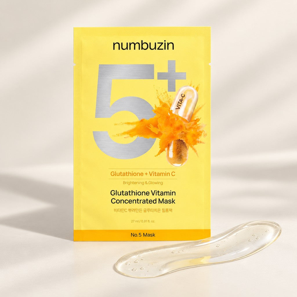 Numbuzin - No.5 Masque concentré vitaminé au glutathion, 5 feuilles