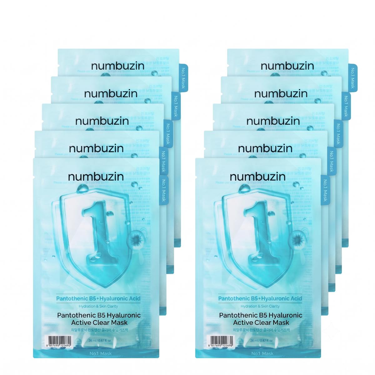 Numbuzin - No.1 Masque transparent hyaluronique B5, 10 feuilles