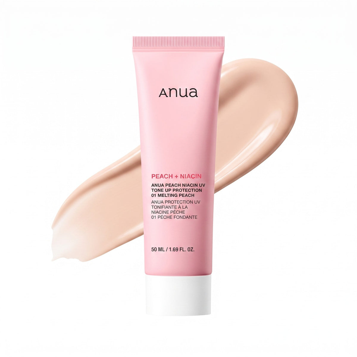 Anua - écran solaire teinté Peach Niacin UV Tone Up 01 Pêche fondante, 50ml