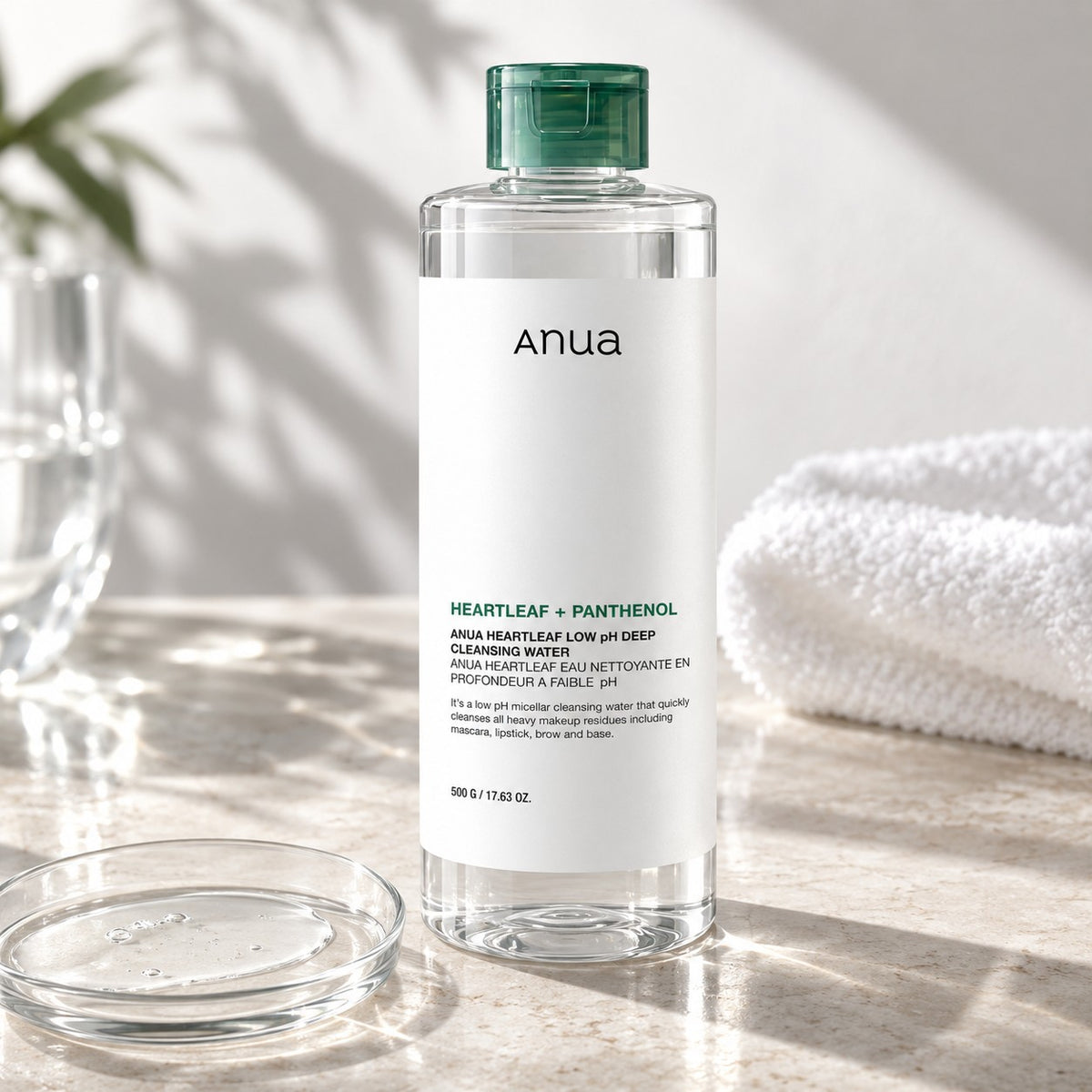 Anua - eau nettoyante profonde à pH bas Heartleaf, 500g