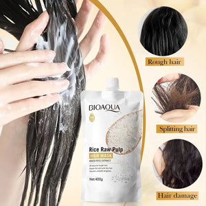 Bioaqua - masque capillaire magique 5 secondes à la pulpe de riz crue - Rosalinaboutique
