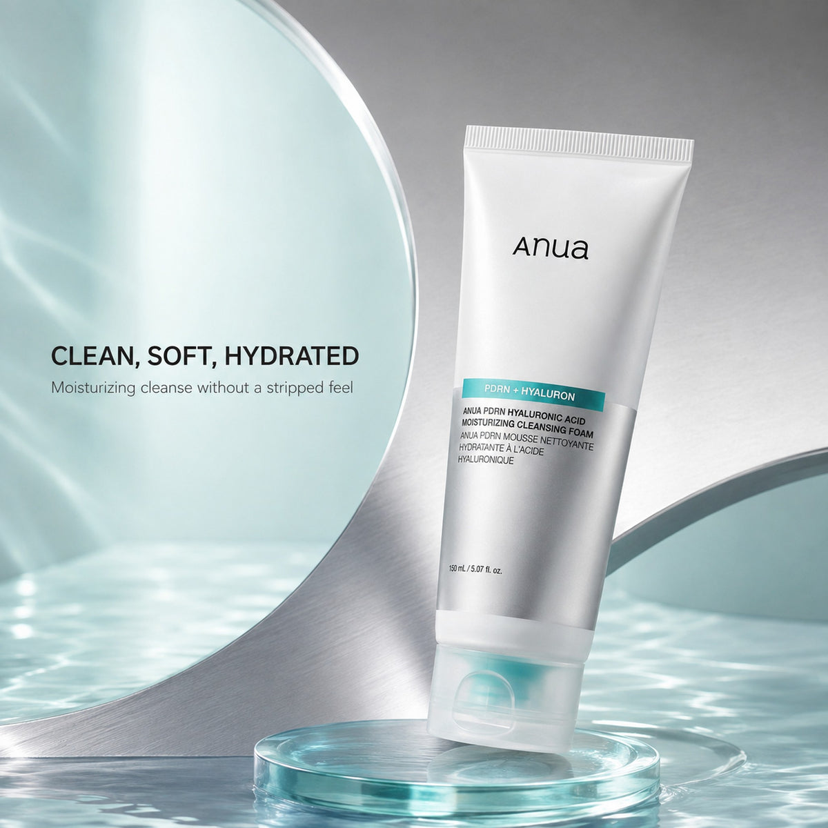 Anua - mousse nettoyante hydratante PDRN à l'acide hyaluronique, 150ml