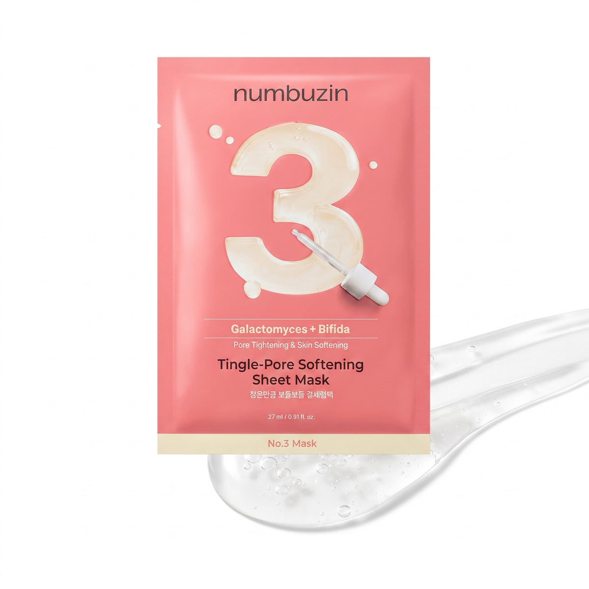 Numbuzin - No.3 Masque en tissu adoucissant pores Tingle-Pore, 5 feuilles