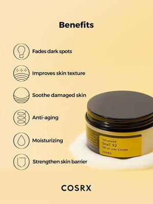 COSRX - advanced snail 92 crème tout en un - Rosalinaboutique