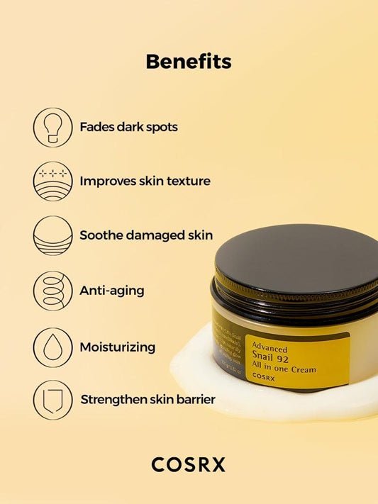 COSRX - advanced snail 92 crème tout en un - Rosalinaboutique