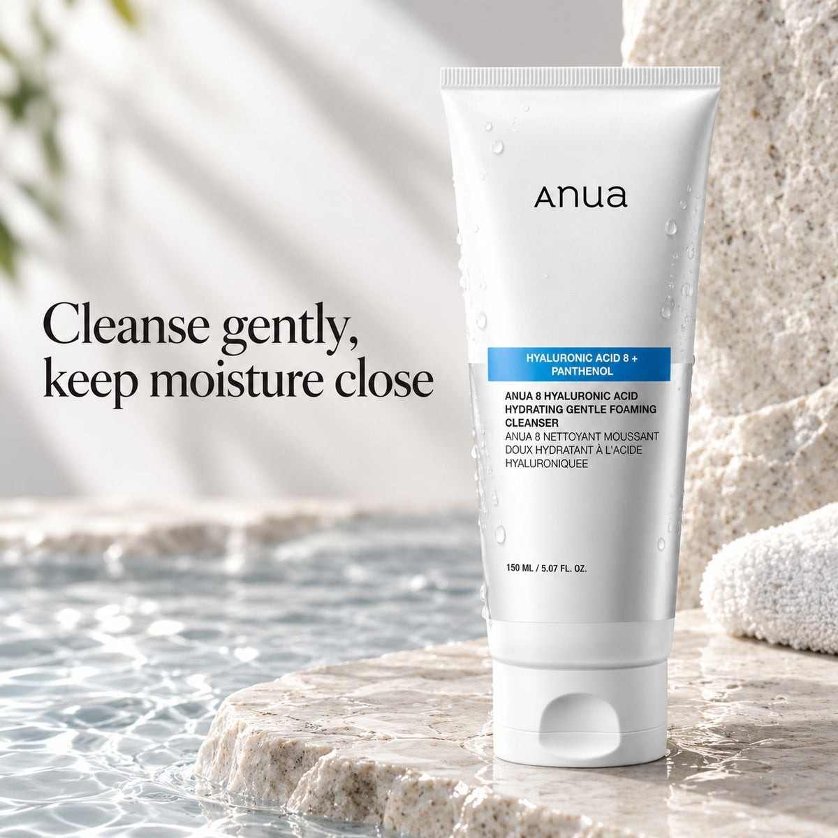 Anua - nettoyant moussant doux 8 acides hyaluroniques, 150ml