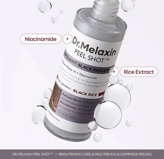 Dr. Melaxin Peel Shot - ampoule exfoliante au riz noir 80ml - Rosalinaboutique