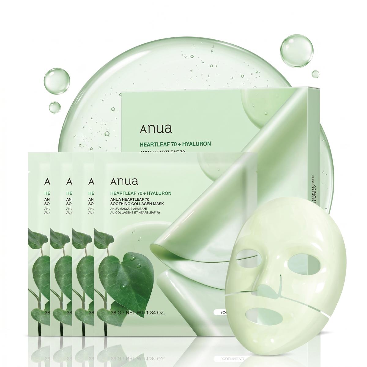 Anua - masque en tissu Heartleaf, 4 feuilles