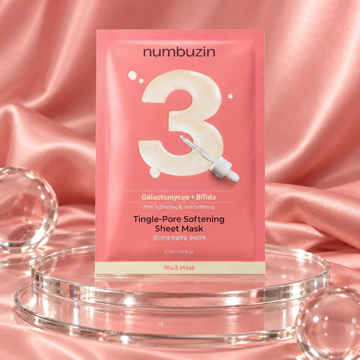 Numbuzin - No.3 Masque en tissu adoucissant pores Tingle-Pore, 5 feuilles
