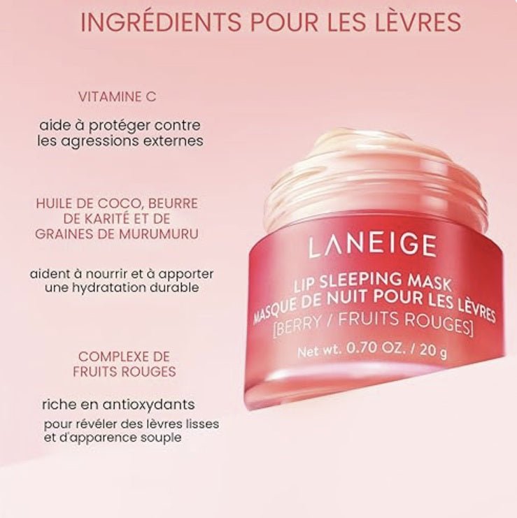 La Neige - masque de nuit pour les lèvres, soin hydratant intense pour les lèvres à la vitamine C - Rosalinaboutique