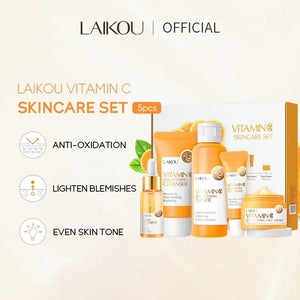 Laikou - coffret soin visage vitamine C organique, éclaircissant et hydratant 5 pièces - Rosalinaboutique