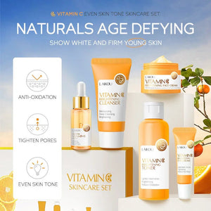 Laikou - coffret soin visage vitamine C organique, éclaircissant et hydratant 5 pièces - Rosalinaboutique