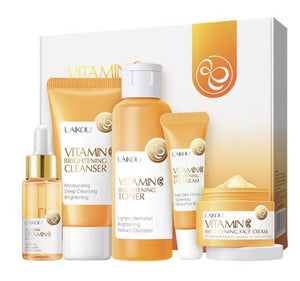 Laikou - coffret soin visage vitamine C organique, éclaircissant et hydratant 5 pièces - Rosalinaboutique