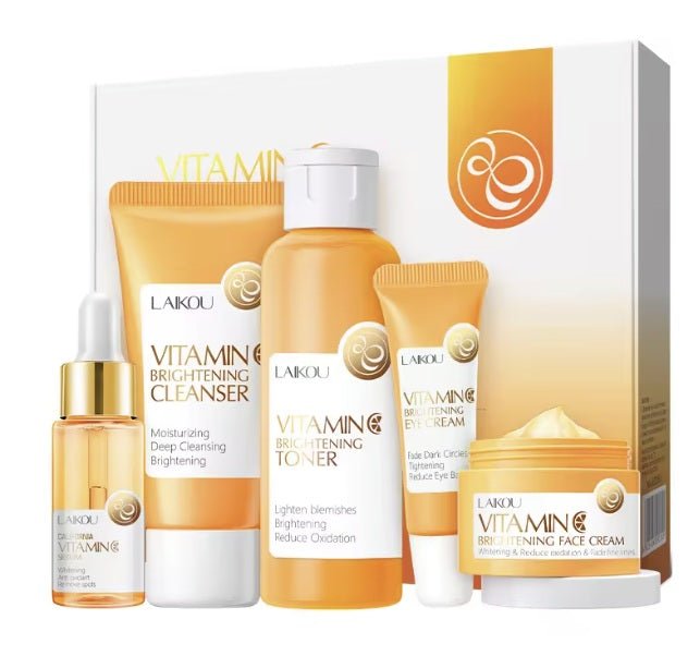 Laikou - coffret soin visage vitamine C organique, éclaircissant et hydratant 5 pièces - Rosalinaboutique