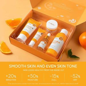 Laikou - coffret soin visage vitamine C organique, éclaircissant et hydratant 5 pièces - Rosalinaboutique