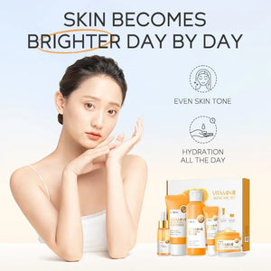 Laikou - coffret soin visage vitamine C organique, éclaircissant et hydratant 5 pièces - Rosalinaboutique