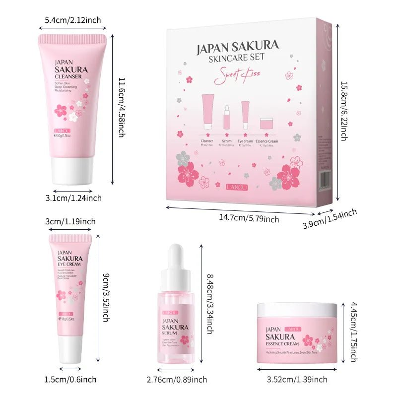 Laikou - japan sakura ensemble de soins de la peau kit de 4 pièces - Rosalinaboutique