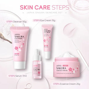 Laikou - japan sakura ensemble de soins de la peau kit de 4 pièces - Rosalinaboutique