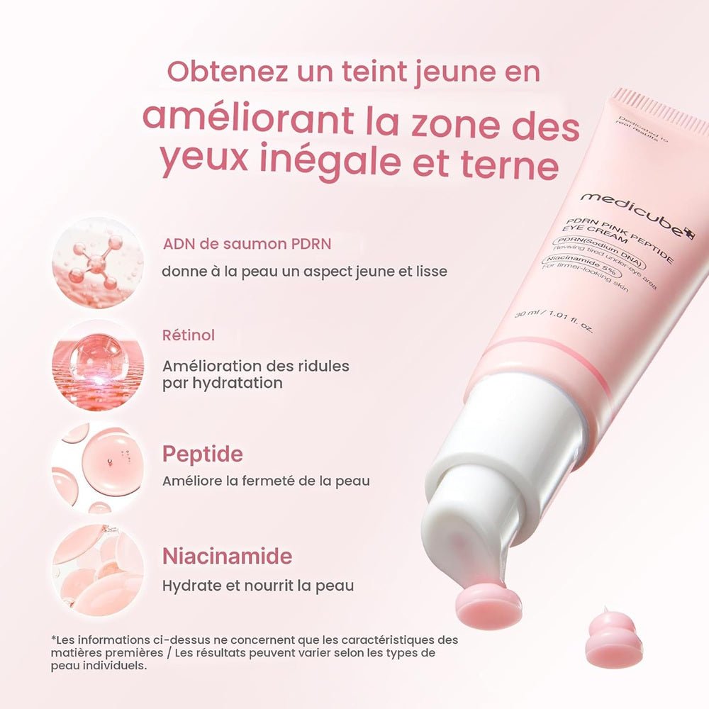 Medicube - Crème contour des yeux PDRN aux peptides roses 30ml - Rosalinaboutique