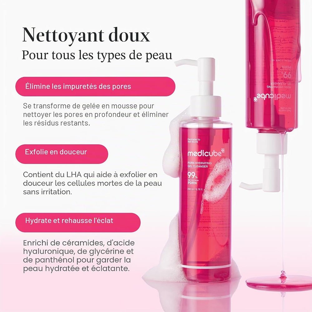 Medicube - gel nettoyant hydratant PDRN 200ml - Rosalinaboutique