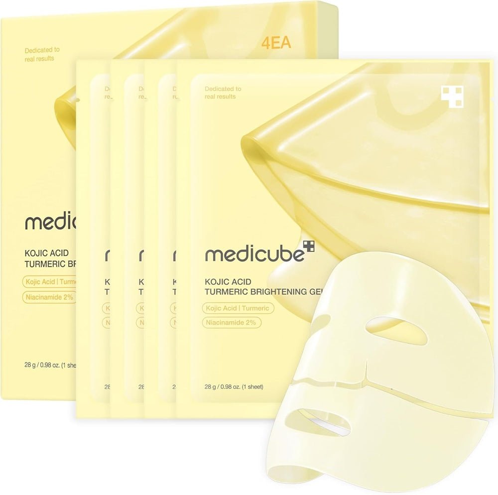 Medicube - masque en gel à la gelée d'or à l'acide kojique et au curcuma 4 unités - Rosalinaboutique