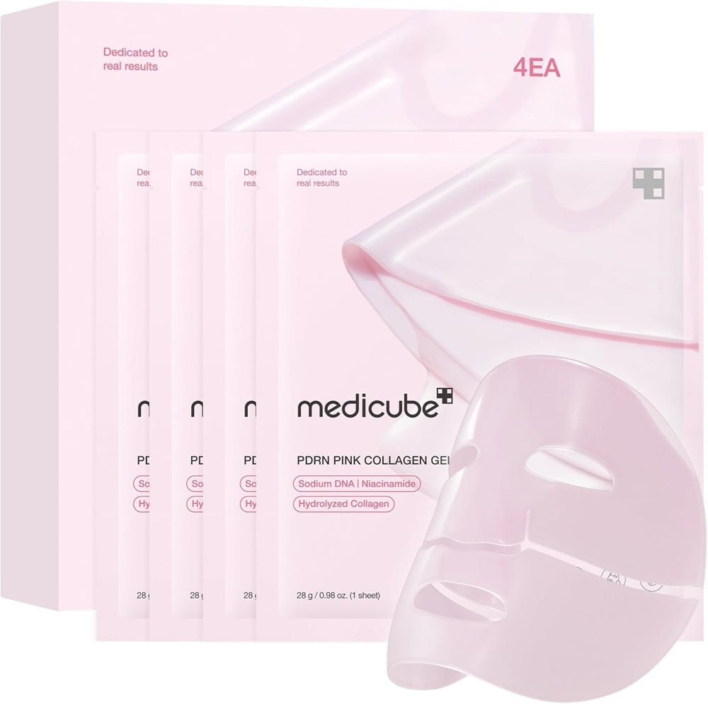 Medicube - masque en gel de collagène rose à l'ADN de saumon 4 unités - Rosalinaboutique