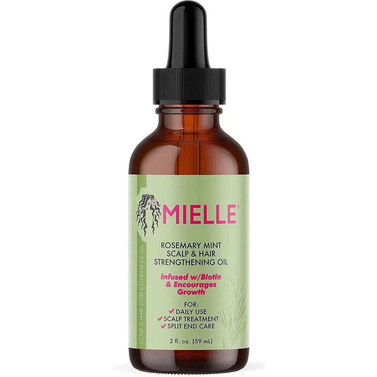 Mielle - huile fortifiante à la menthe et au romarin - Rosalinaboutique