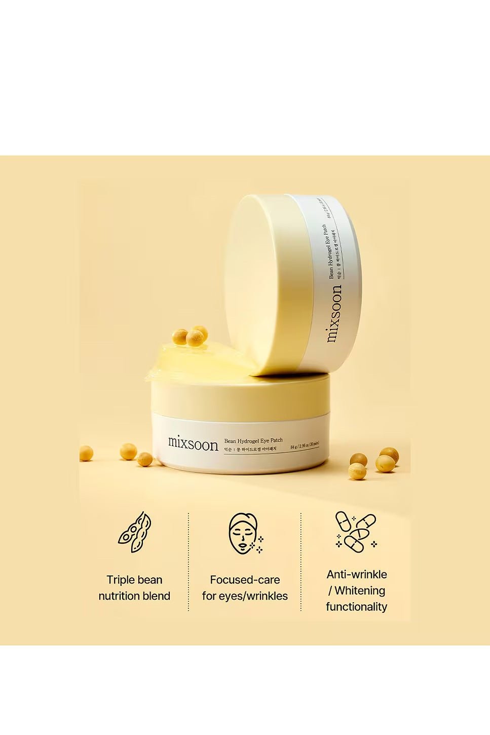 Mixsoon - patchs oculaires hydrogel Bean (30 paires) - Rosalinaboutique