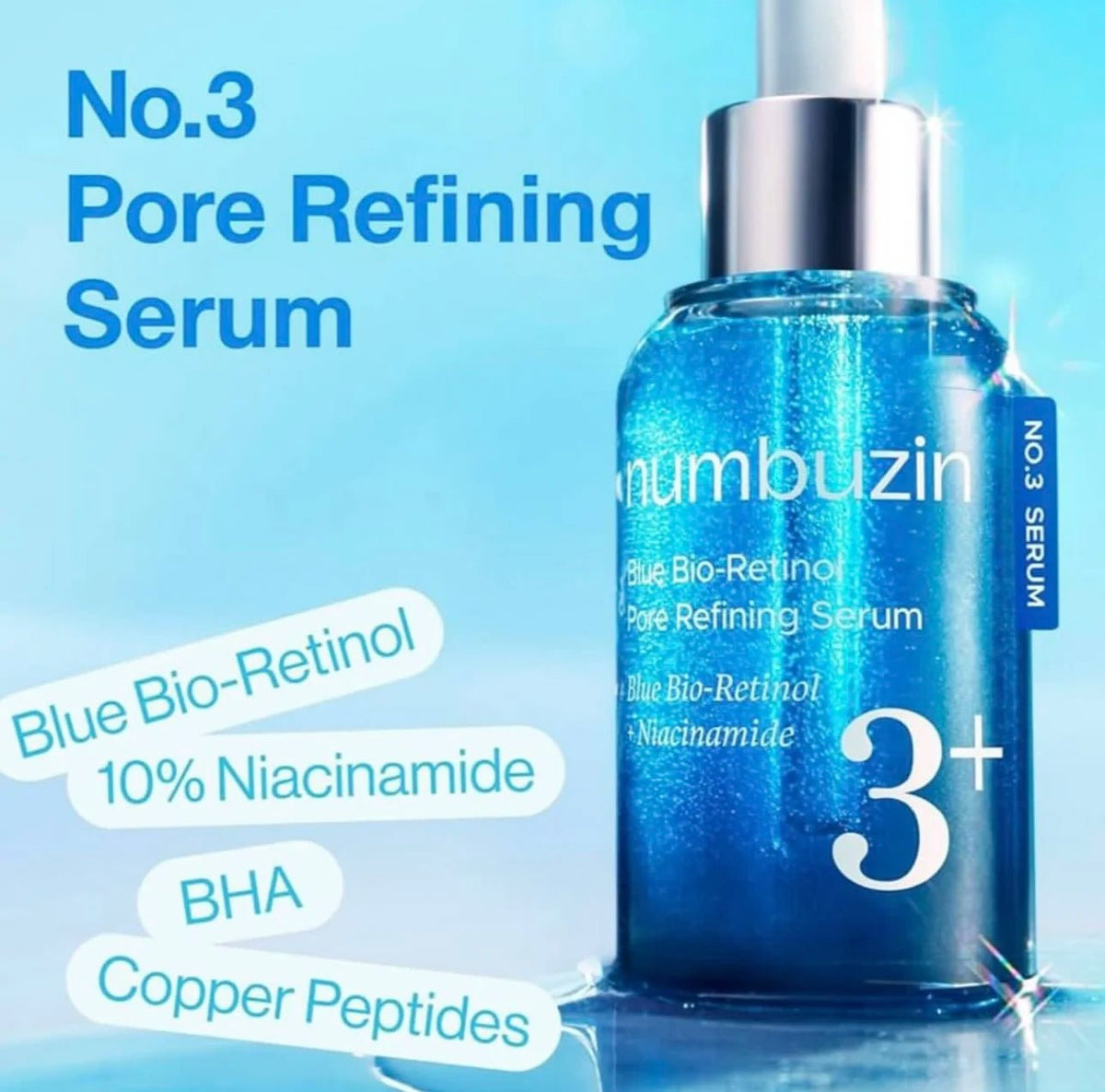 Numbuzin No.3 - Sérum purifiant pour les pores Blue Bio - Retinol 30 ml - Rosalinaboutique