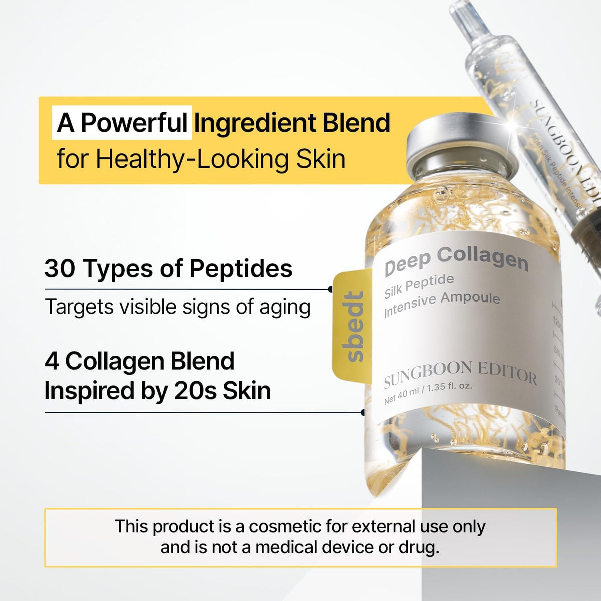 SUNGBOON EDITOR - ampoule de collagène profond et de peptides de soie 40 ml - Rosalinaboutique